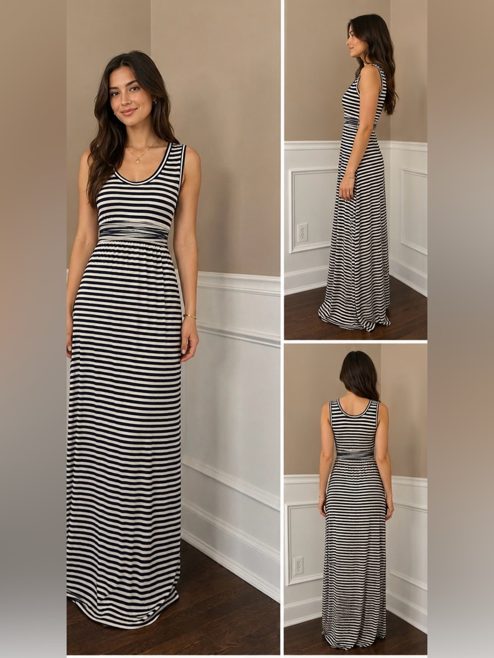 Max Studio Striped Sleeveless Maxi Dress - Size XS